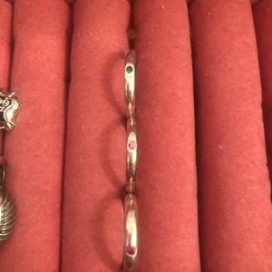 Tiffany silver stackable rings with stones.
